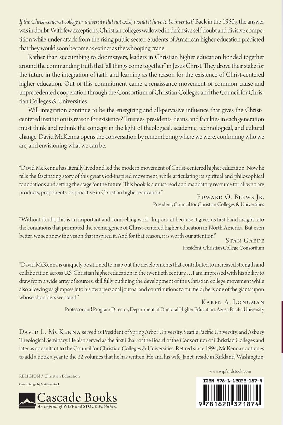 Rückseitencover Christ-Centered Higher Education