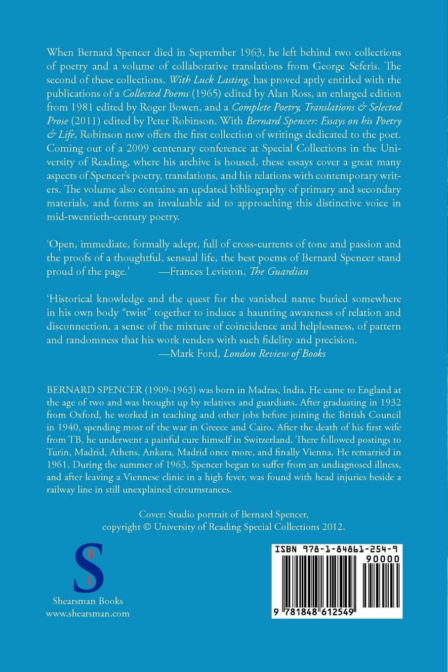 Rückseitencover Bernard Spencer