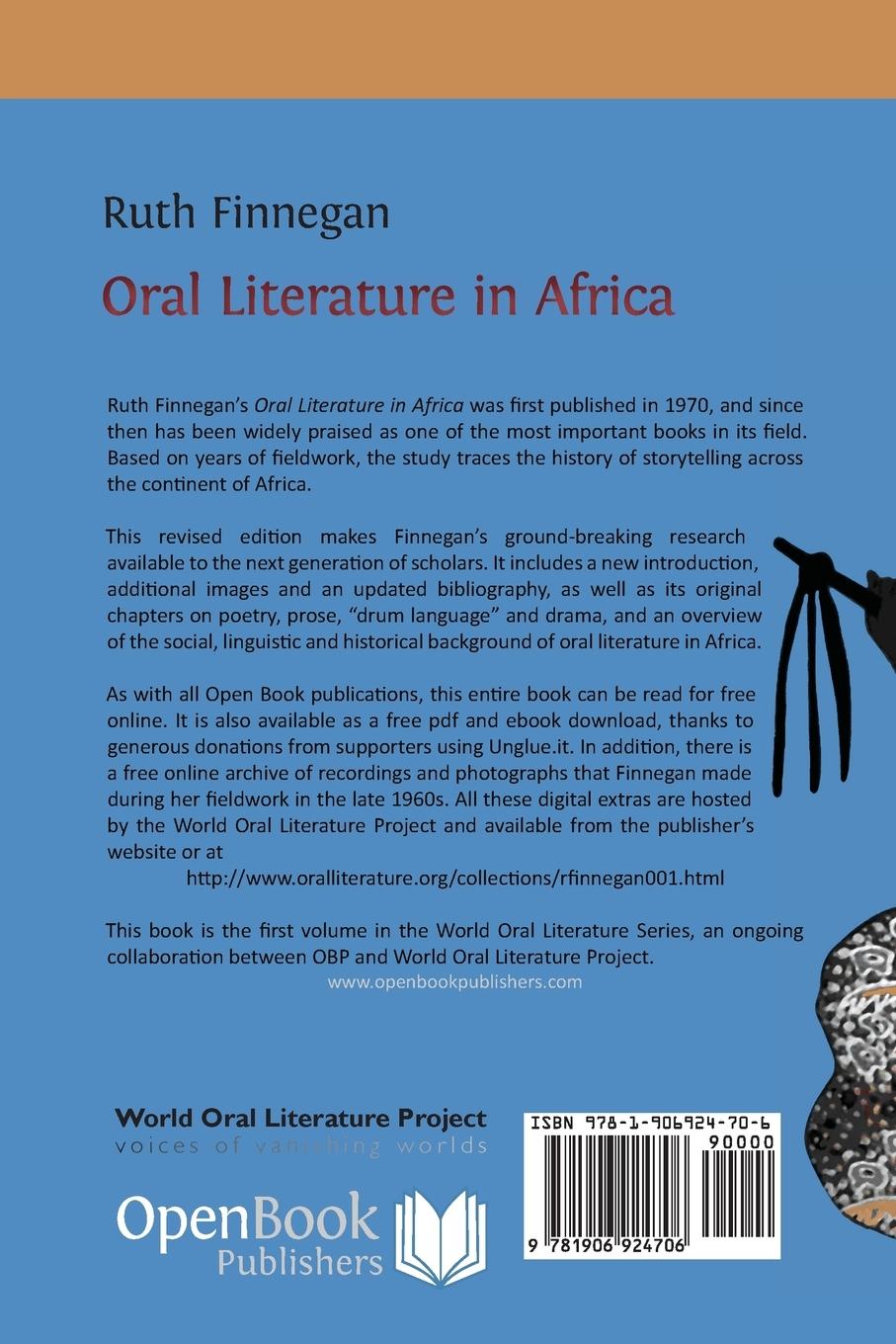 Rückseitencover Oral Literature in Africa
