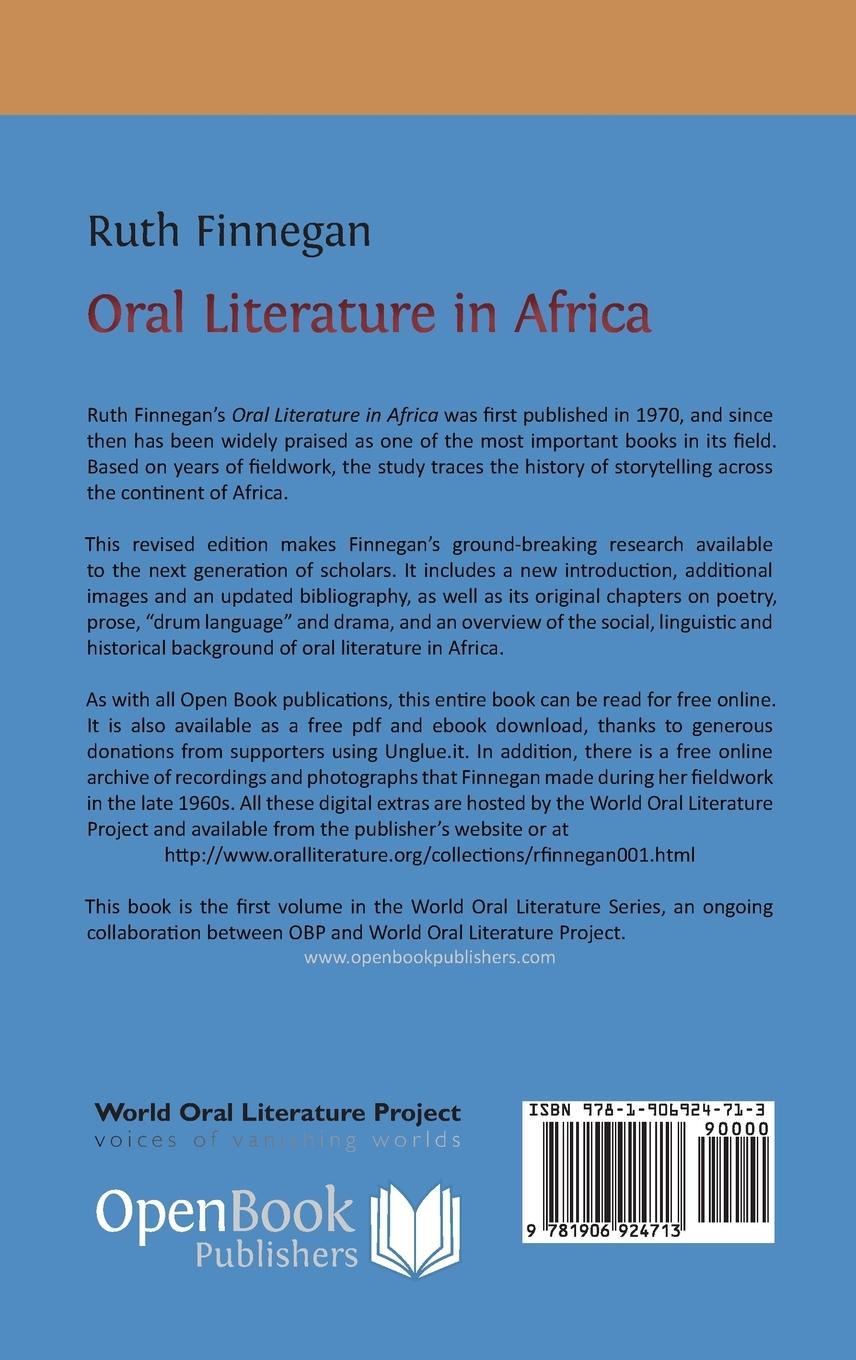 Rückseitencover ORAL LITERATURE IN AFRICA
