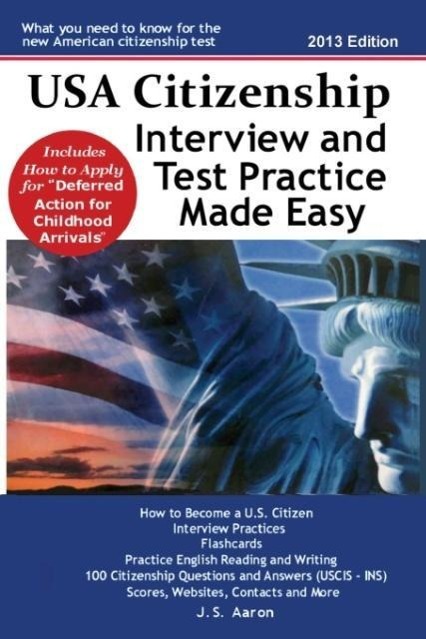 Vorderes Coverbild USA Citizenship Interview and Test Practice Made Easy