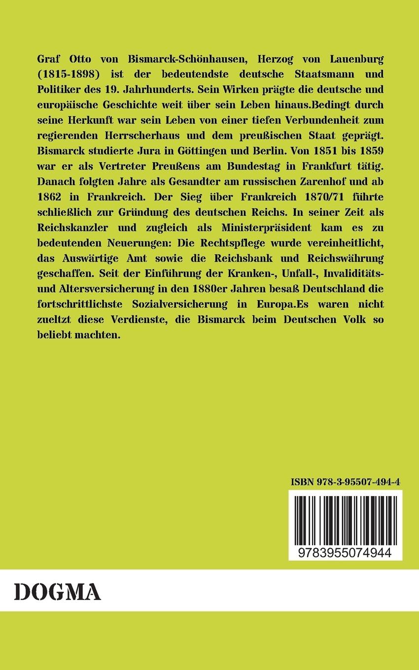 Rückseitencover Fürst Bismarck und das Deutsche Volk