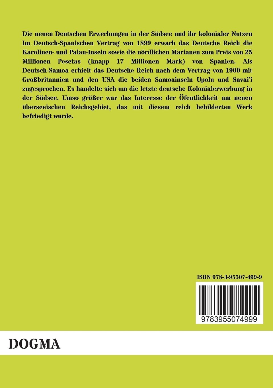 Rückseitencover Die deutschen Kolonien in der Südsee