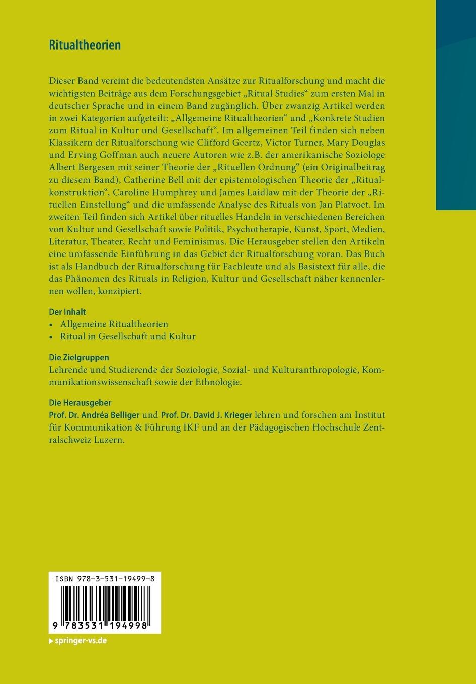 Rückseitencover Ritualtheorien