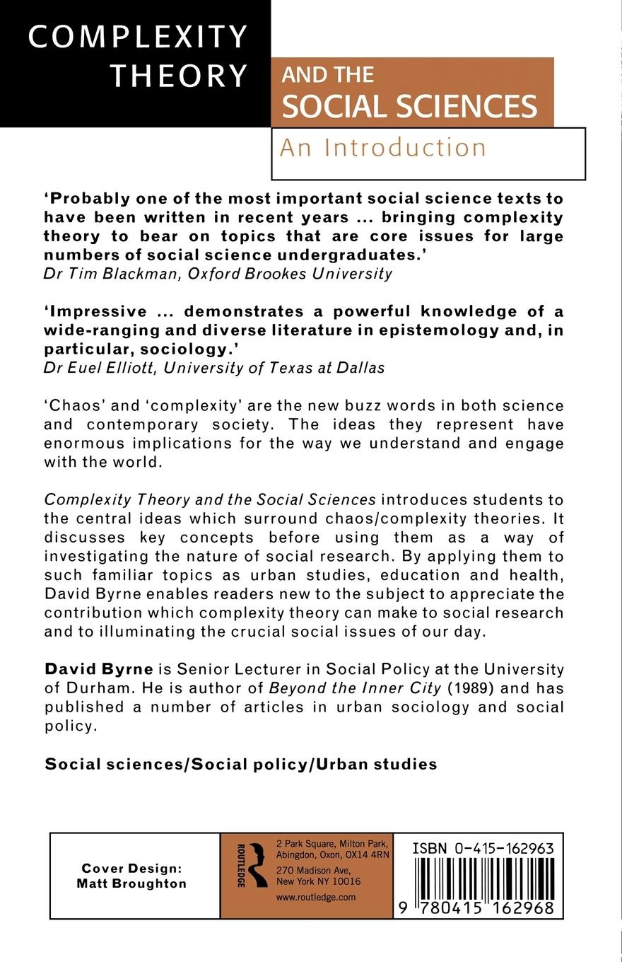Rückseitencover Complexity Theory and the Social Sciences