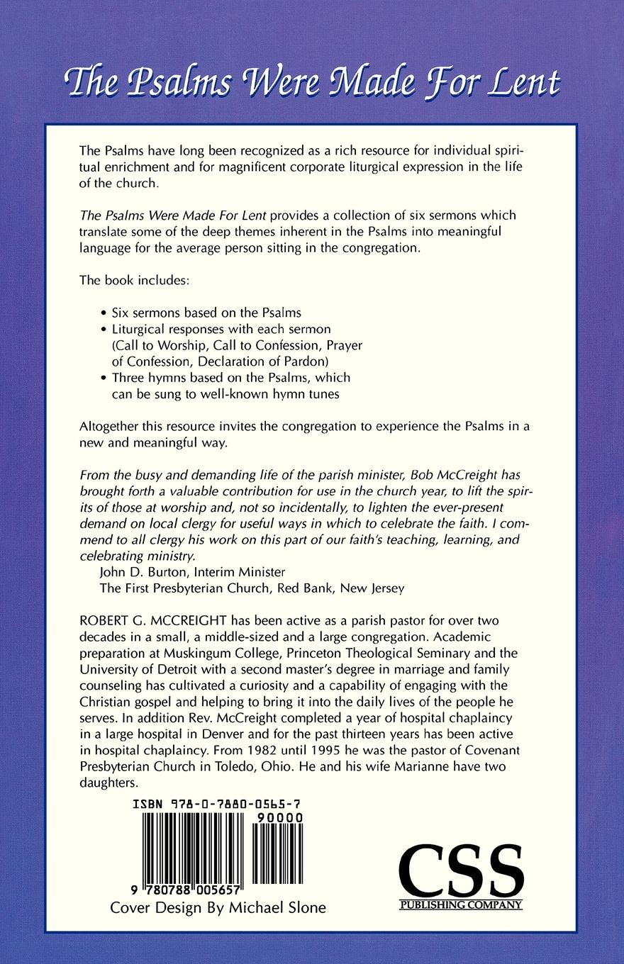 Rückseitencover Psalms Were Made for Lent