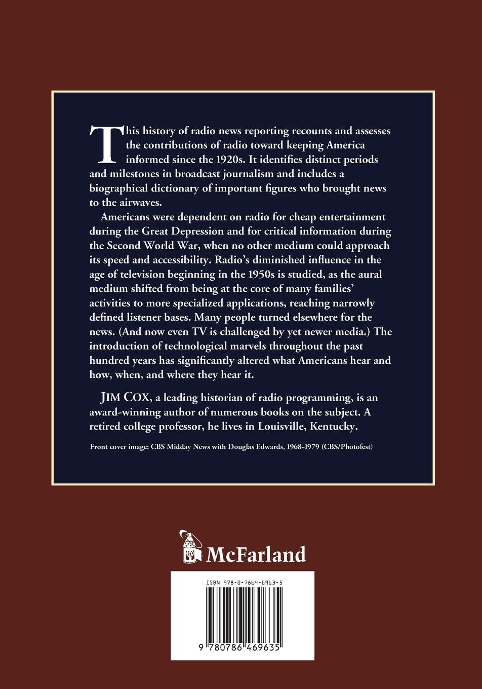 Rückseitencover Radio Journalism in America