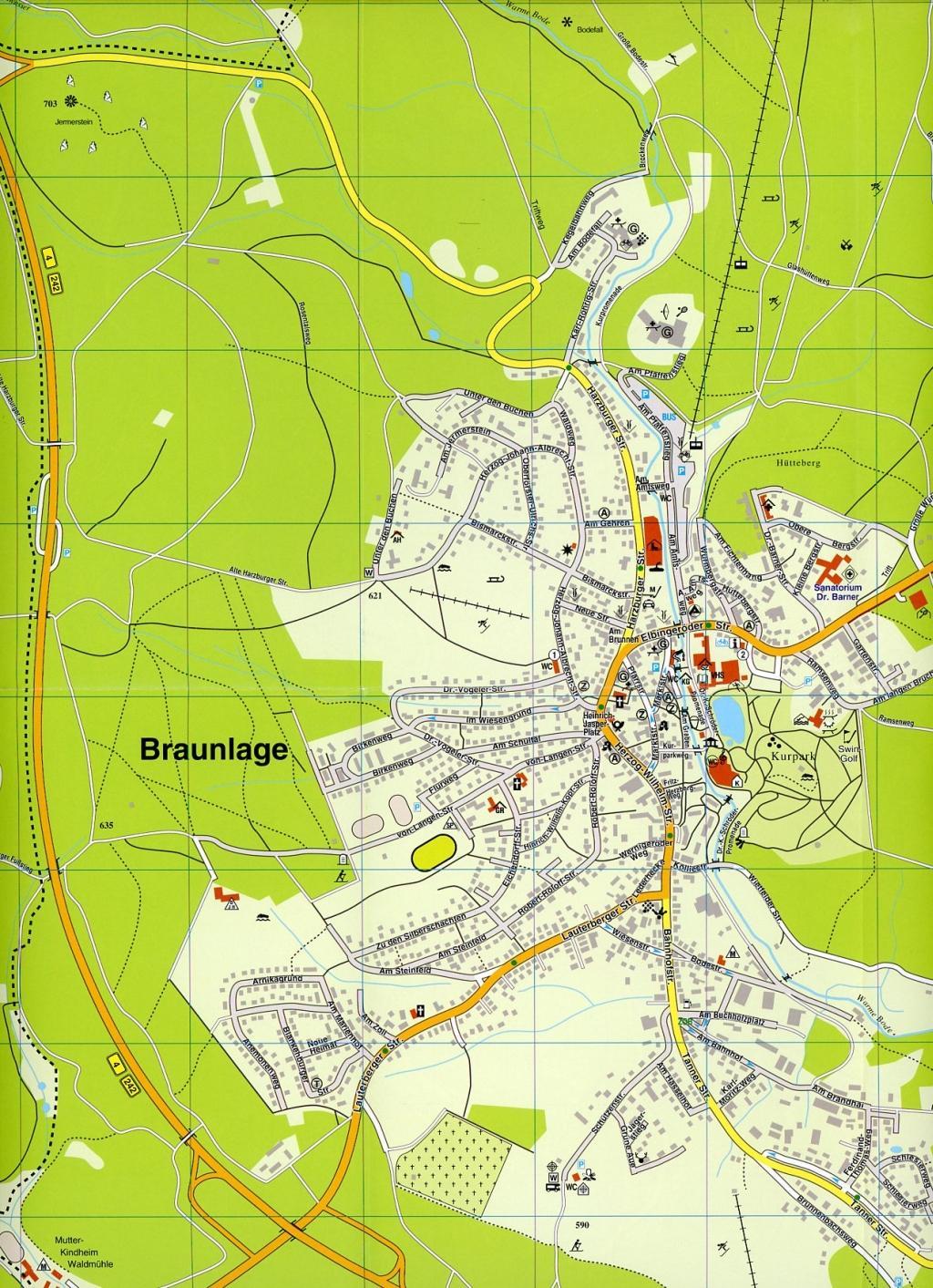 Beispielinhalt (Bild) Braunlage & Hohegeiß, KVplan, Wanderkarte/Radkarte/Stadtplan, 1:25.000 / 1:10.000