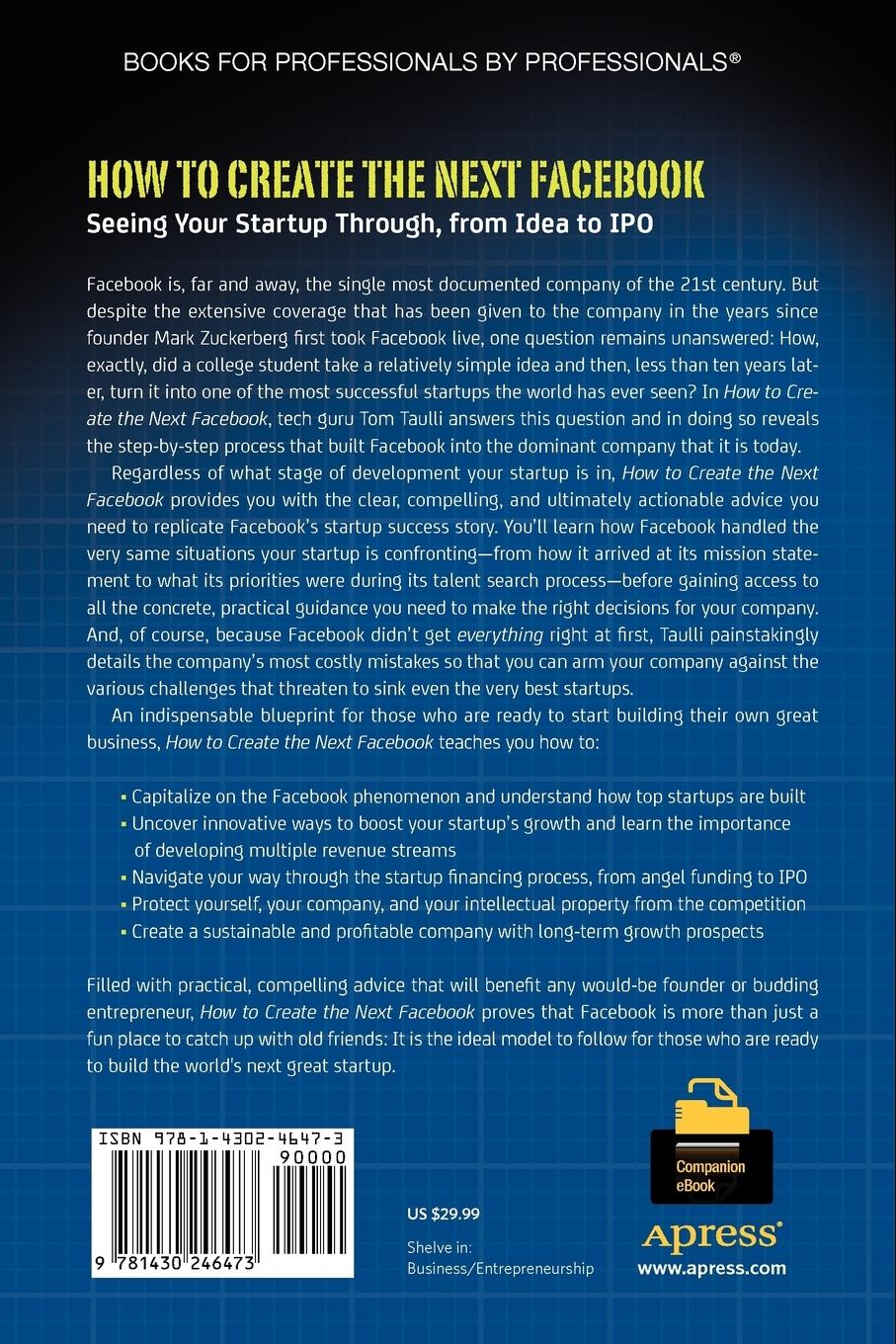 Rückseitencover How to Create the Next Facebook