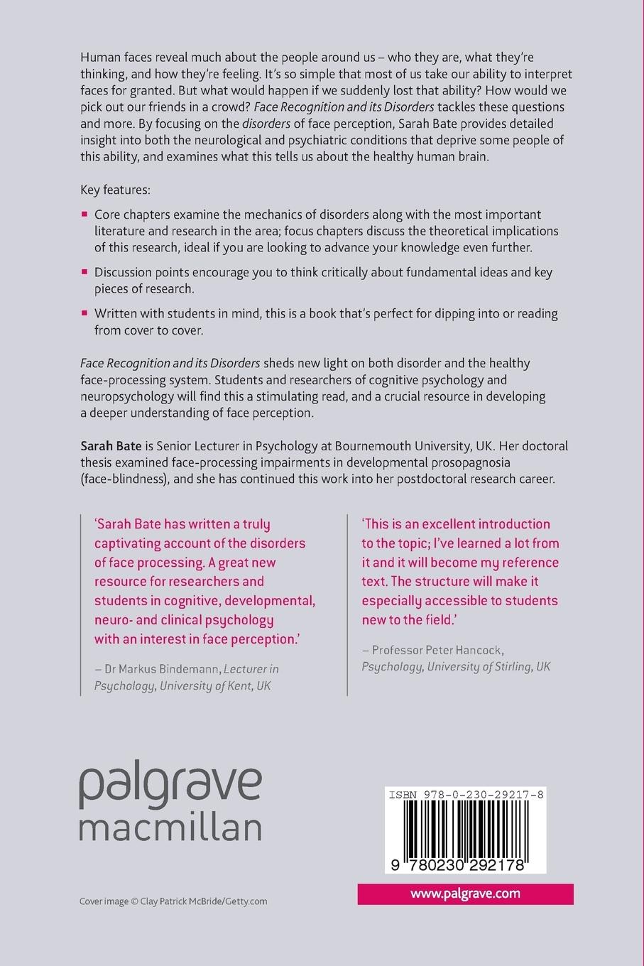 Rückseitencover Face Recognition and its Disorders