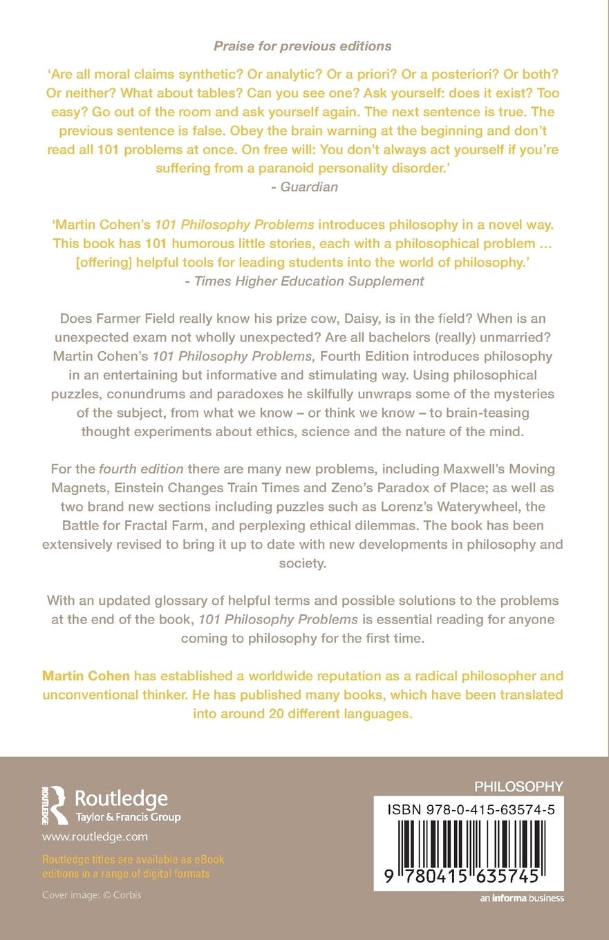 Rückseitencover 101 Philosophy Problems