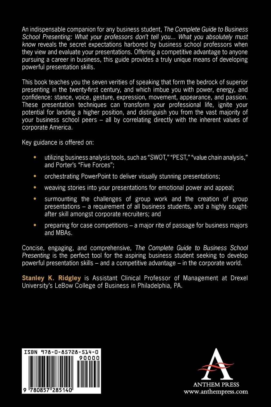Rückseitencover The Complete Guide to Business School Presenting