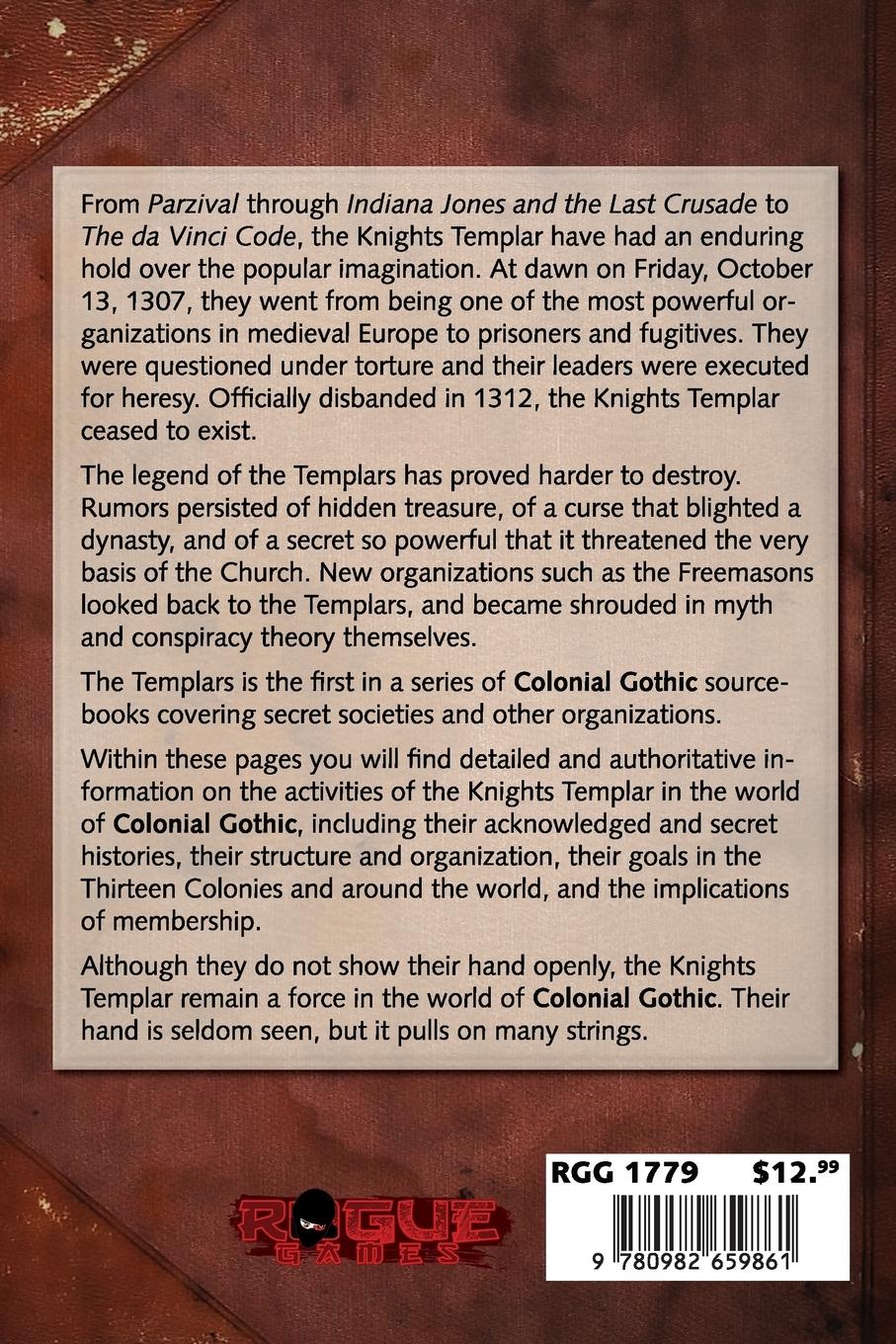 Rückseitencover Colonial Gothic Organizations: The Templars