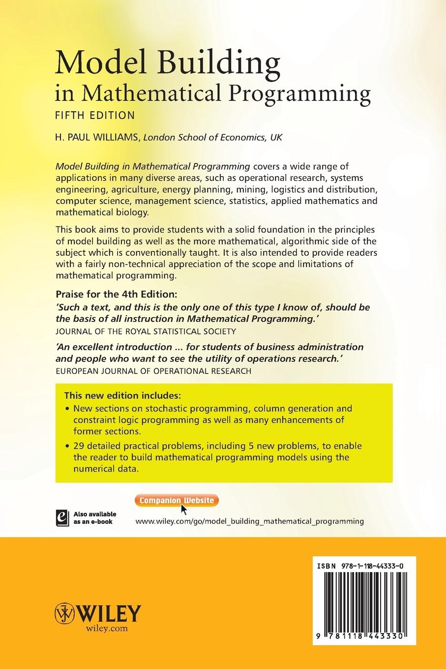 Rückseitencover Model Building in Mathematical Programming