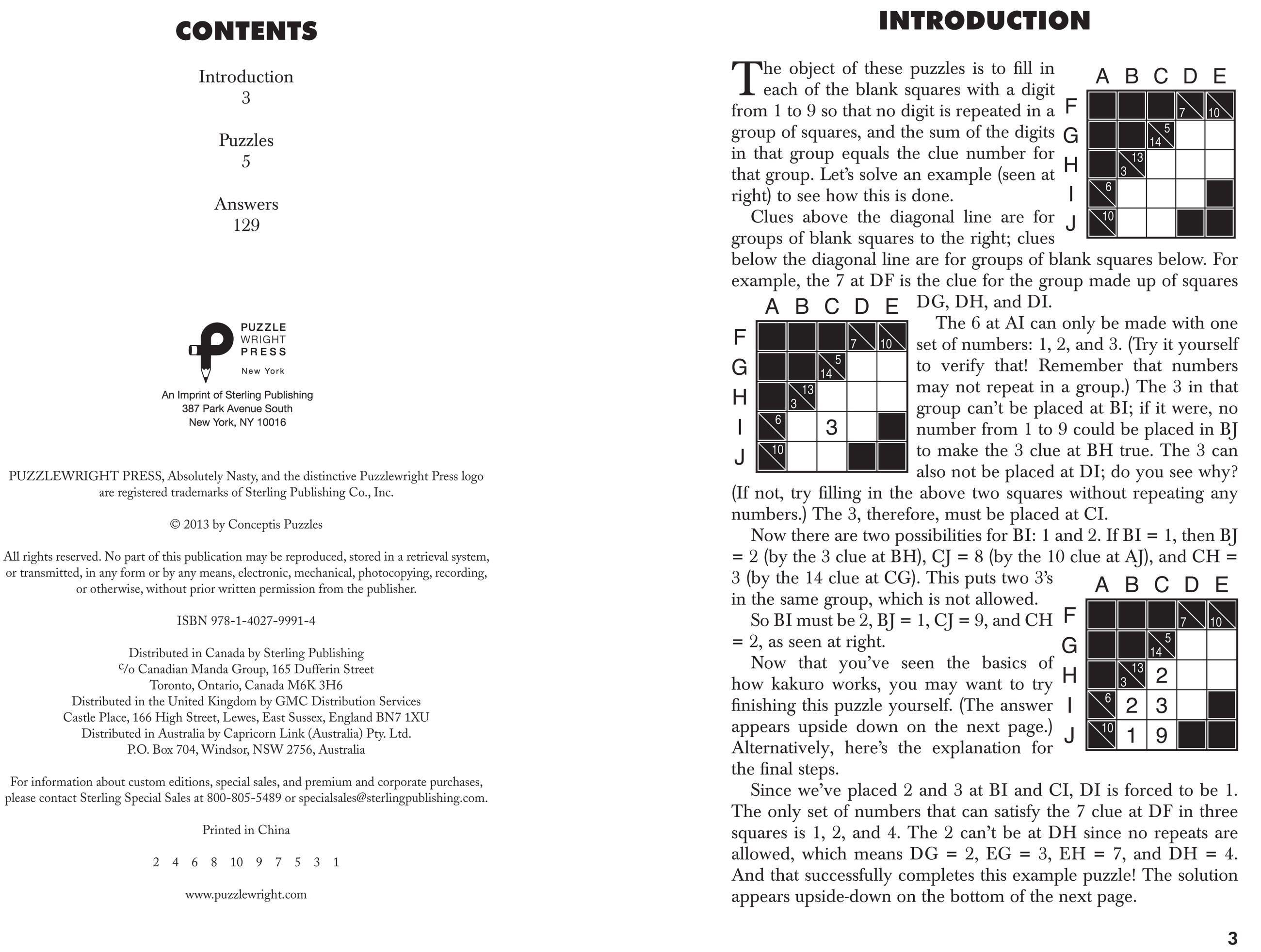 Beispielinhalt (Bild) Kakuro, Level Three