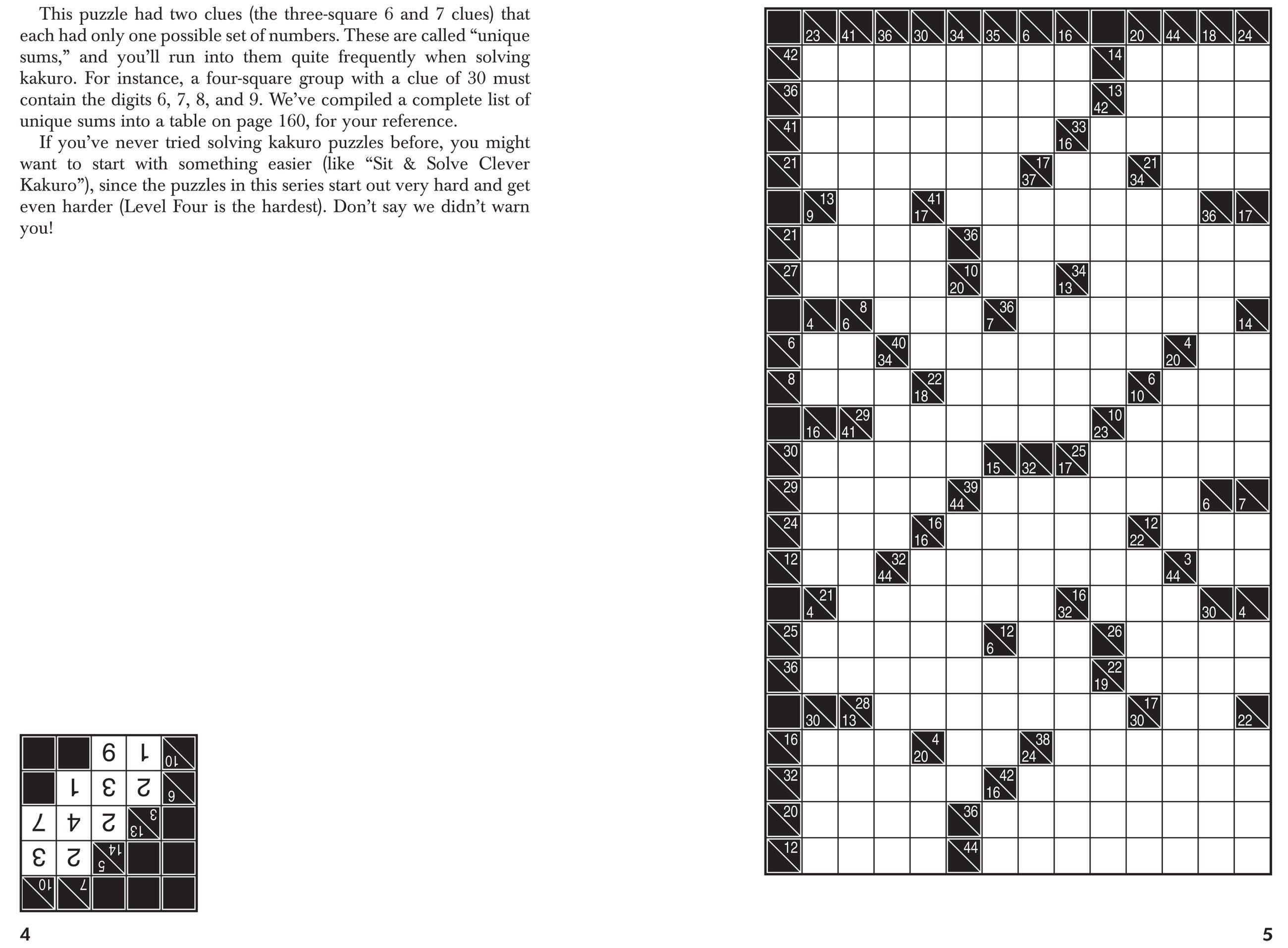 Beispielinhalt (Bild) Kakuro, Level Three