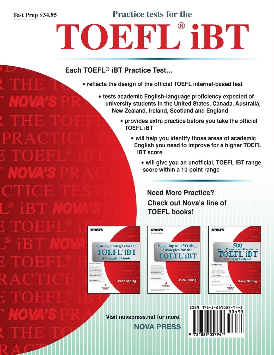 Rückseitencover Practice Tests for the TOEFL iBT
