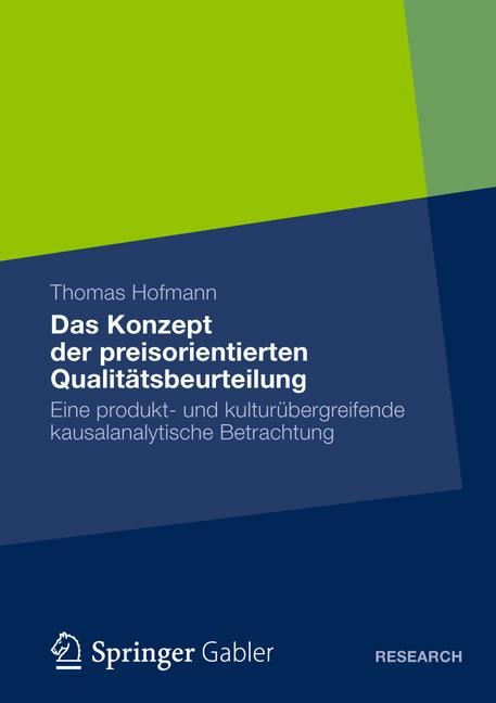 Vorderes Coverbild Das Konzept der preisorientierten Qualitätsbeurteilung