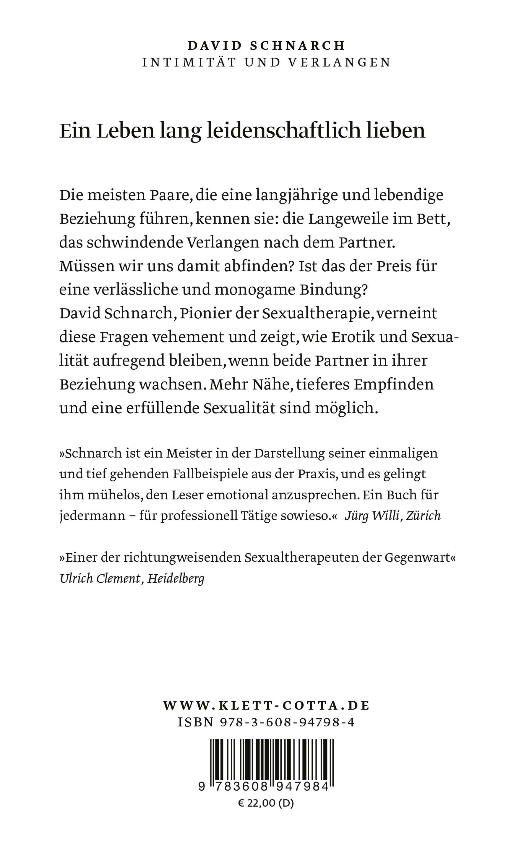 Rückseitencover Intimität und Verlangen