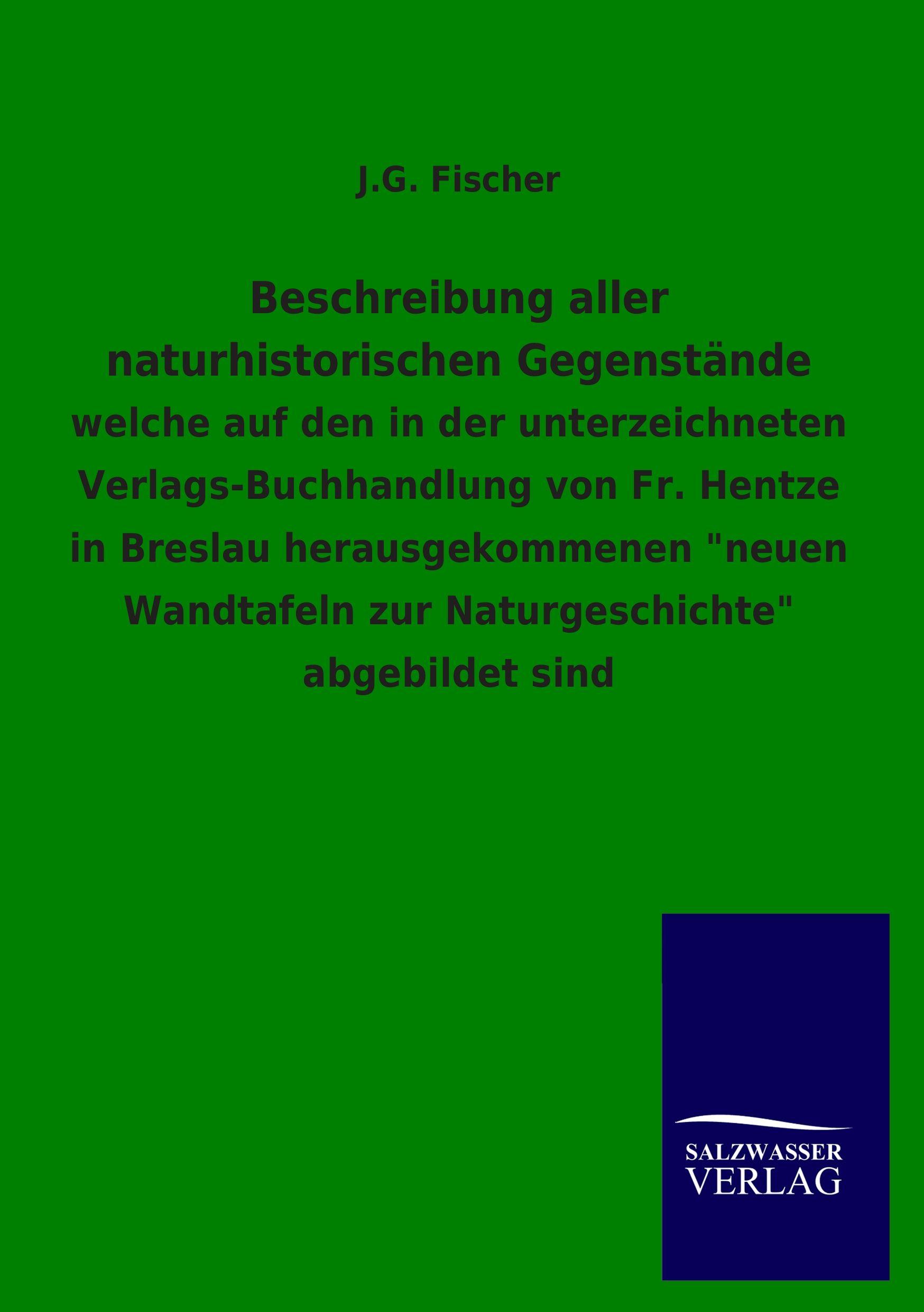 Vorderes Coverbild Beschreibung aller naturhistorischen Gegenstände