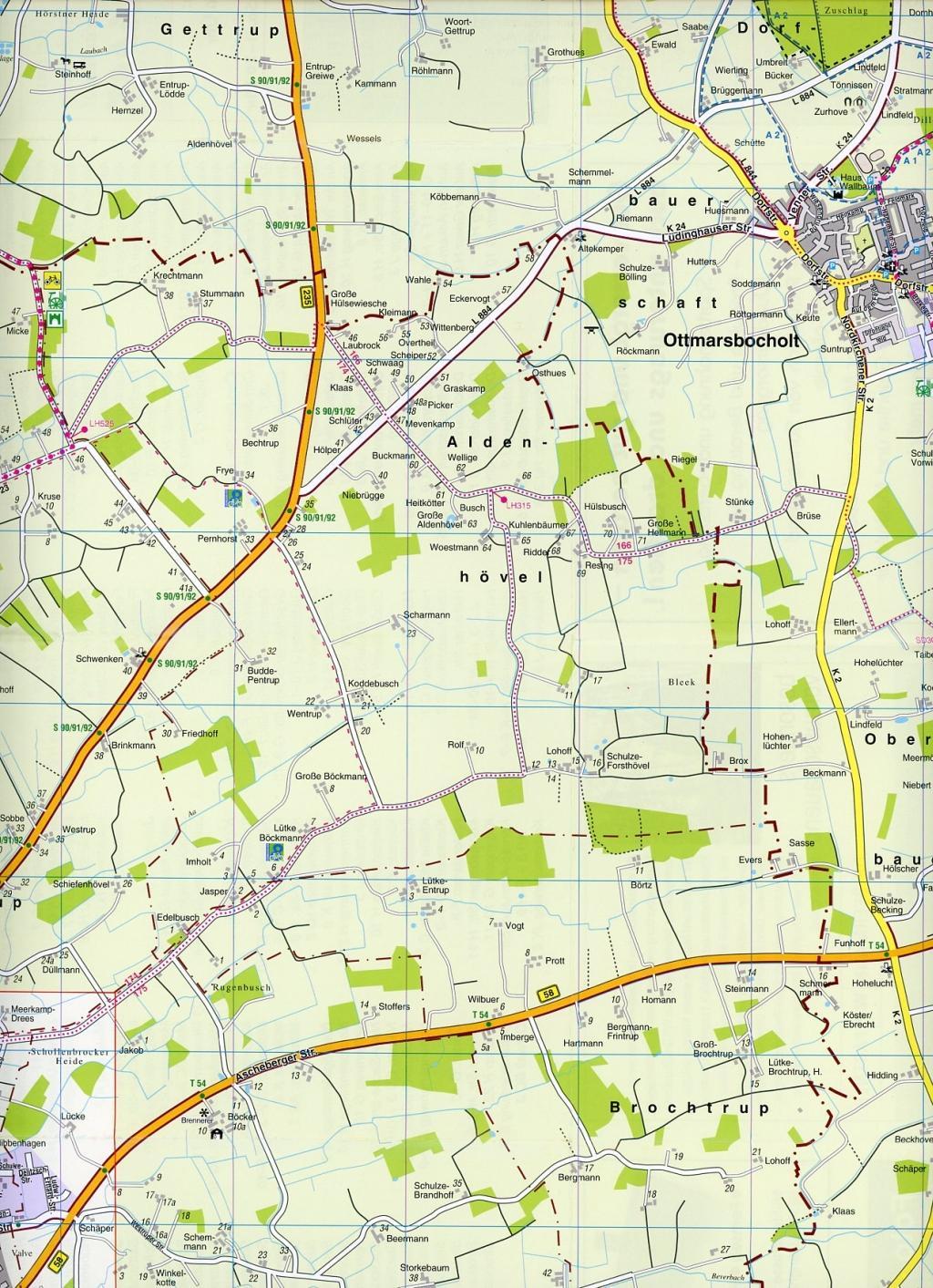 Beispielinhalt (Bild) Lüdinghausen & Seppenrade, KVplan, Radkarte/Freizeitkarte/Stadtplan, 1:25.000 / 1:15.000 / 1:7.500