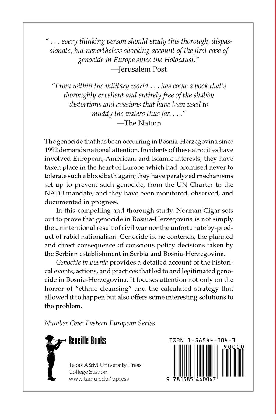 Rückseitencover Genocide in Bosnia