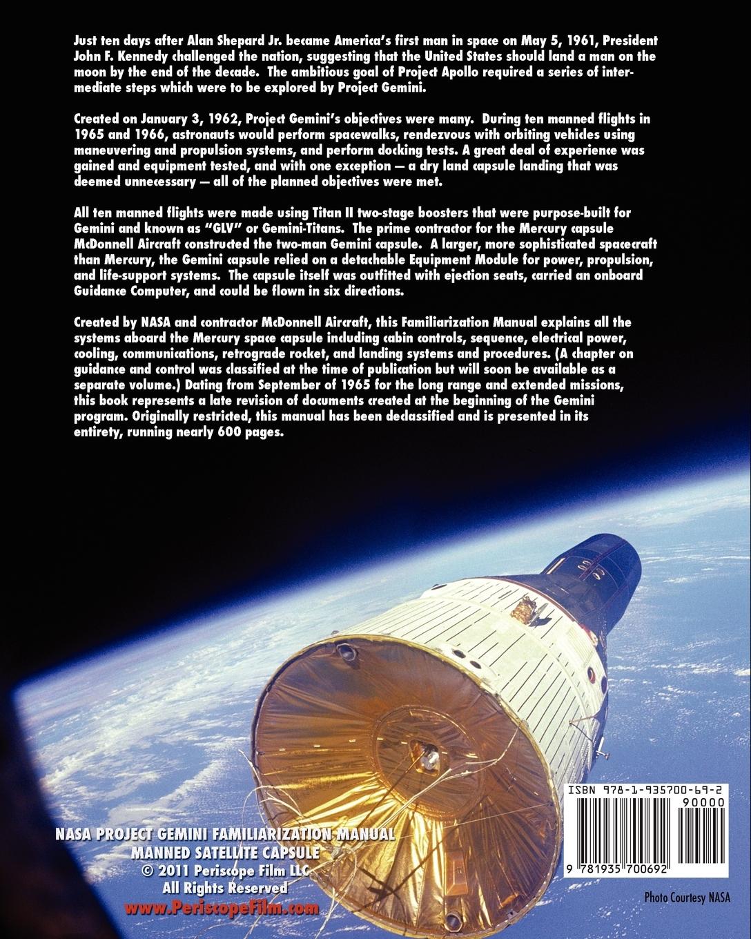 Rückseitencover NASA Project Gemini Familiarization Manual Manned Satellite Spacecraft