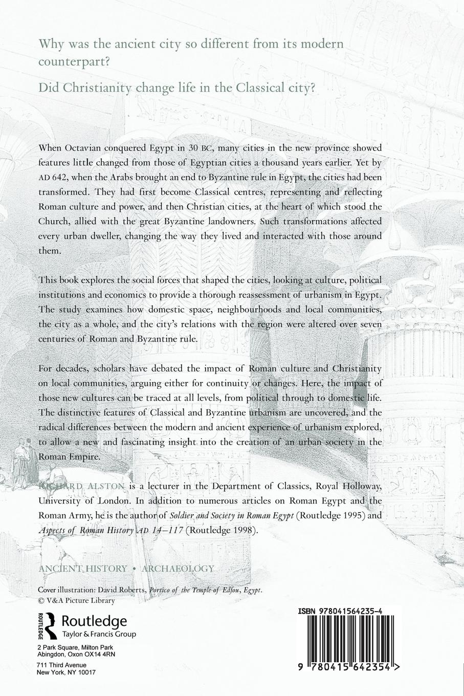 Rückseitencover The City in Roman and Byzantine Egypt