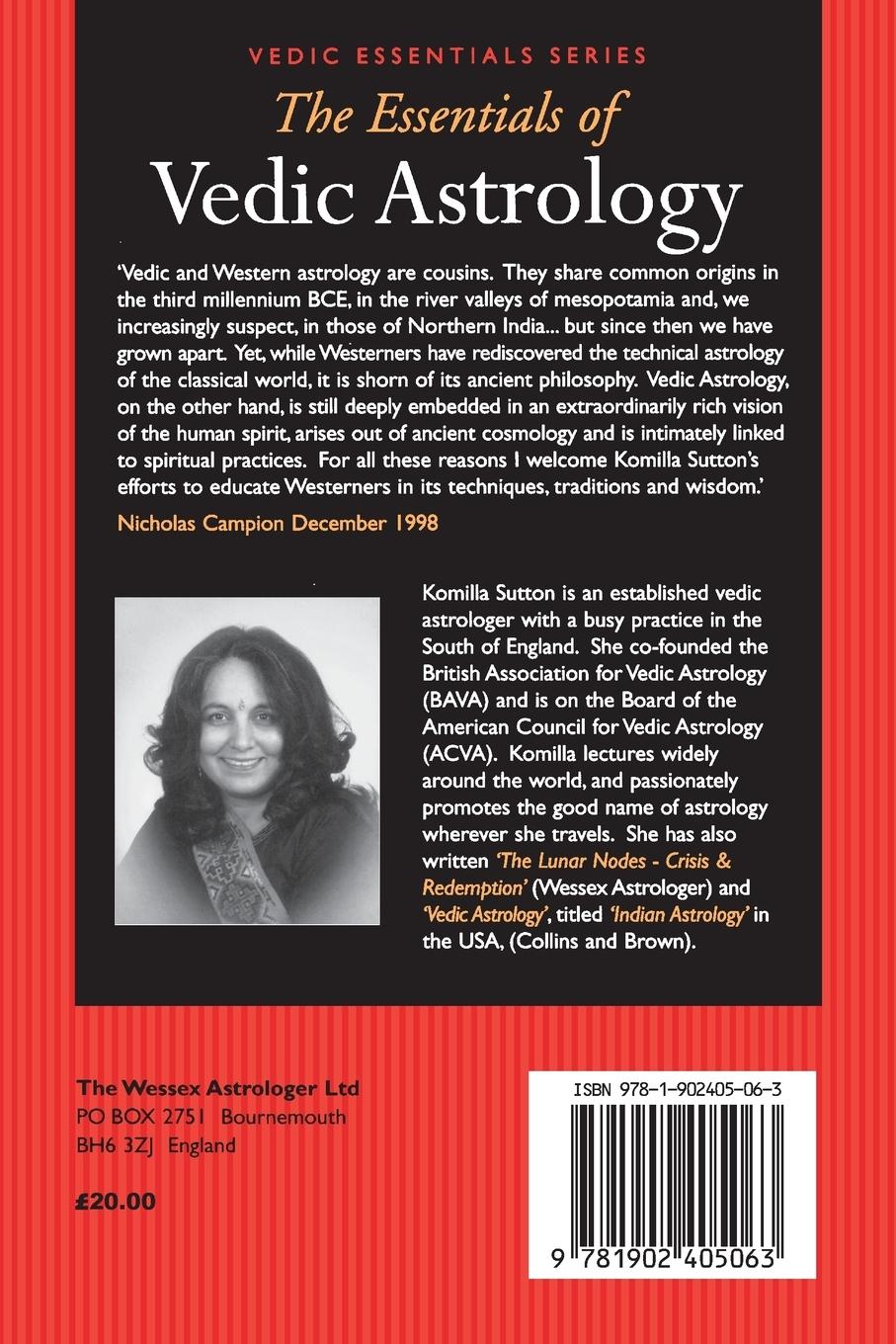 Rückseitencover The Essentials of Vedic Astrology