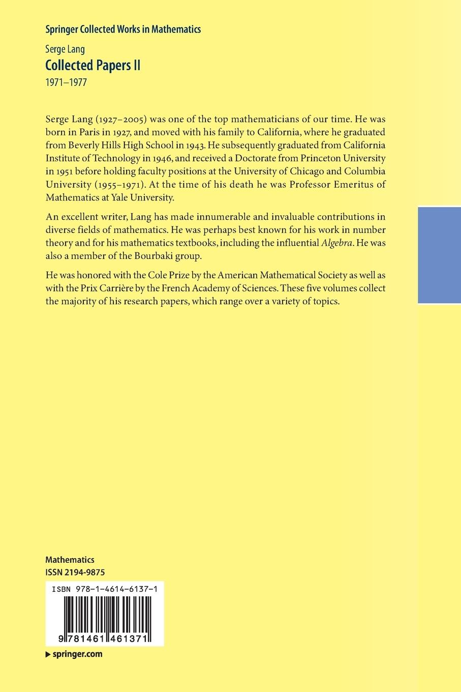 Rückseitencover Collected Papers II