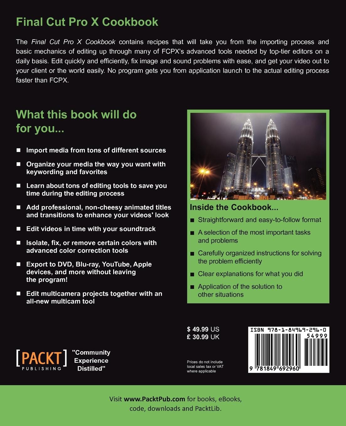 Rückseitencover Final Cut Pro X Cookbook