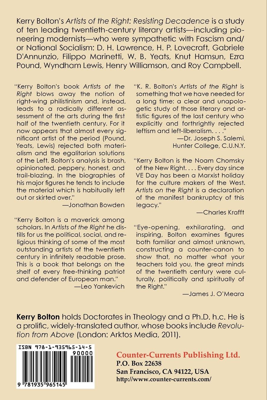 Rückseitencover Artists of the Right