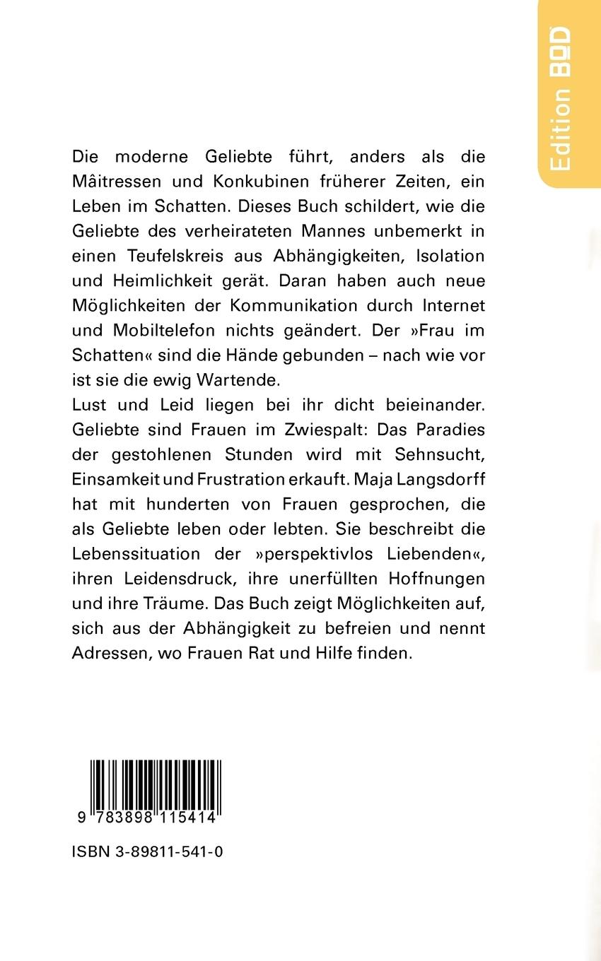 Rückseitencover Die Geliebte