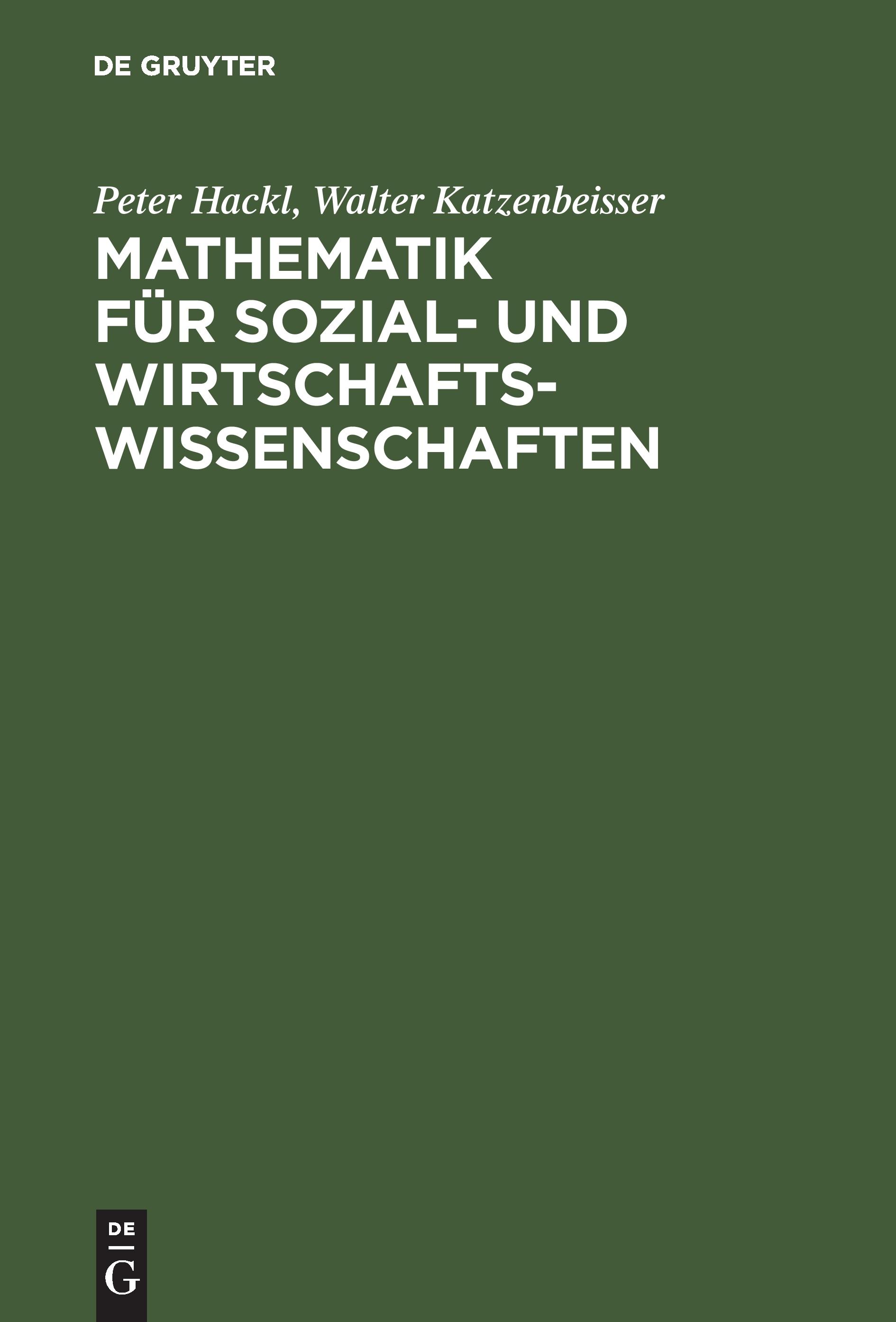 Vorderes Coverbild Mathematik für Sozial- und Wirtschaftswissenschaften