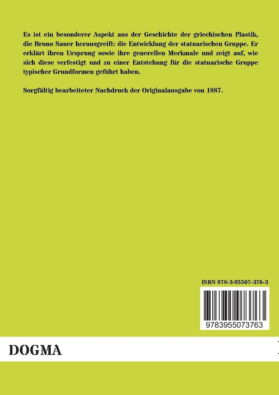Rückseitencover Die Geschichte der griechischen Plastik