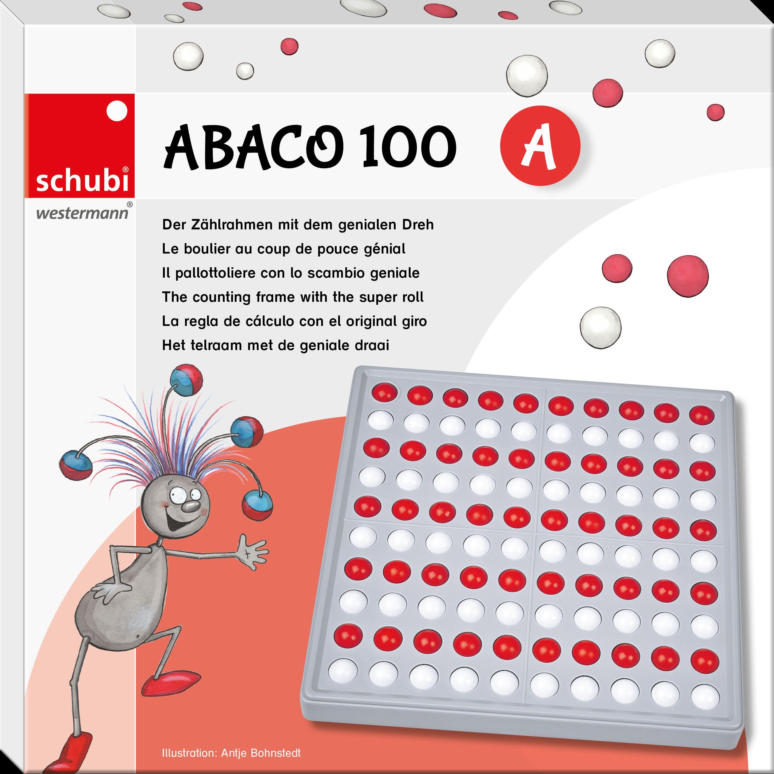 Beispielinhalt (Bild) SCHUBI Abaco 100. Modell A 10/10 Kugeln (rot/weiß)