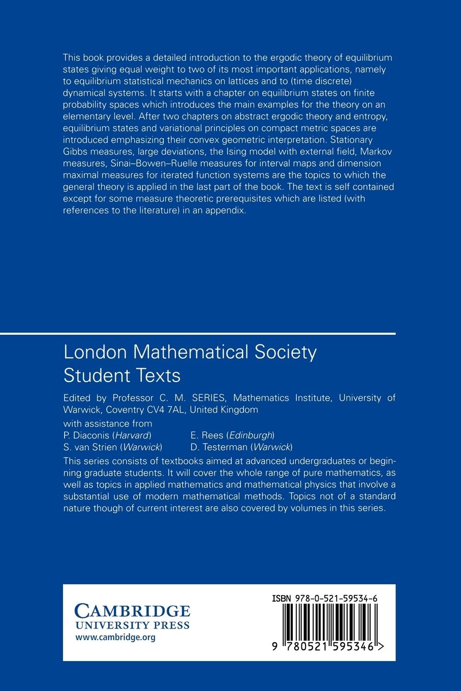 Rückseitencover Equilibrium States in Ergodic Theory