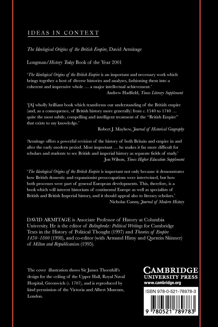 Rückseitencover The Ideological Origins of the British Empire