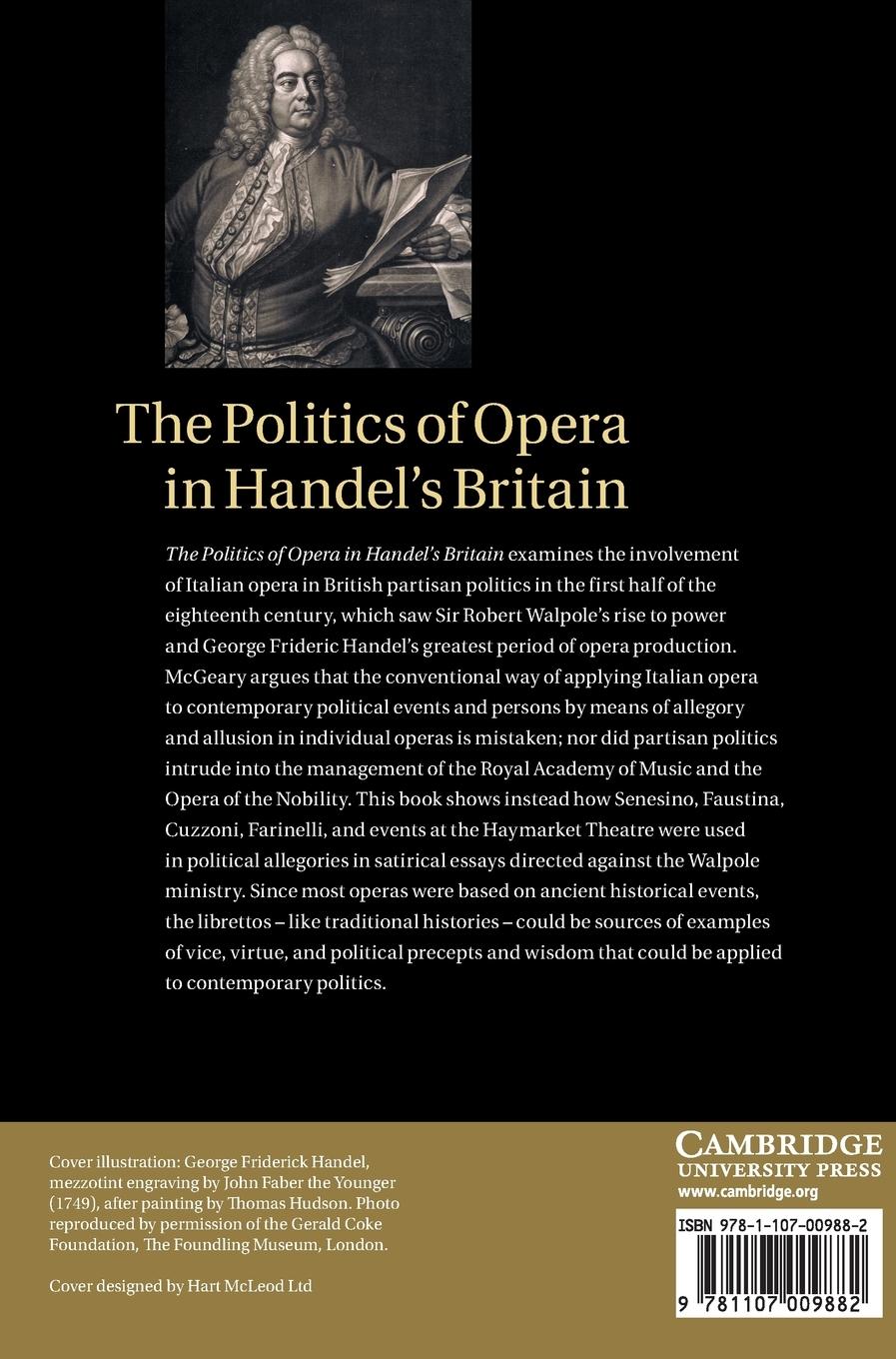 Rückseitencover The Politics of Opera in Handel's Britain