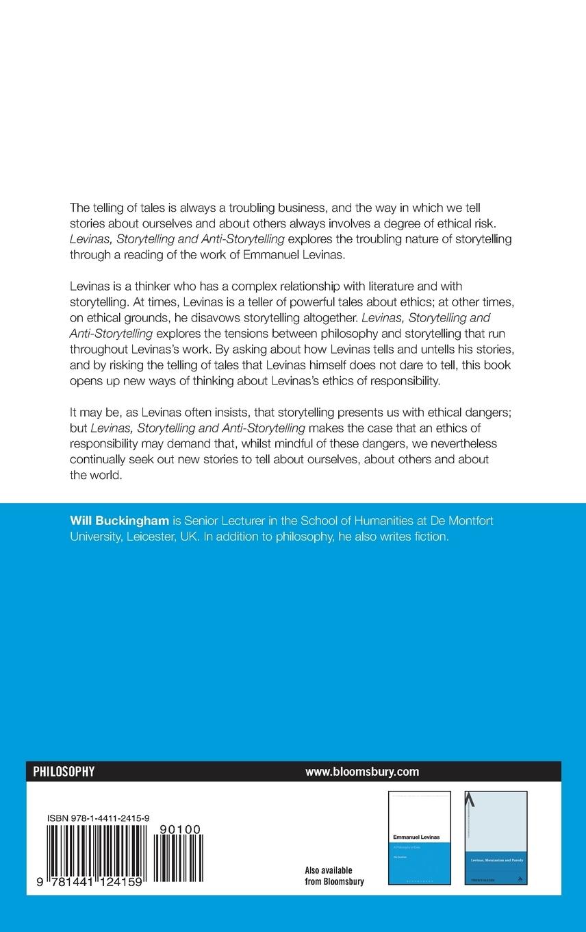 Rückseitencover Levinas, Storytelling and Anti-Storytelling