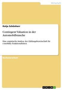 Vorderes Coverbild Contingent Valuation in der Automobilbranche