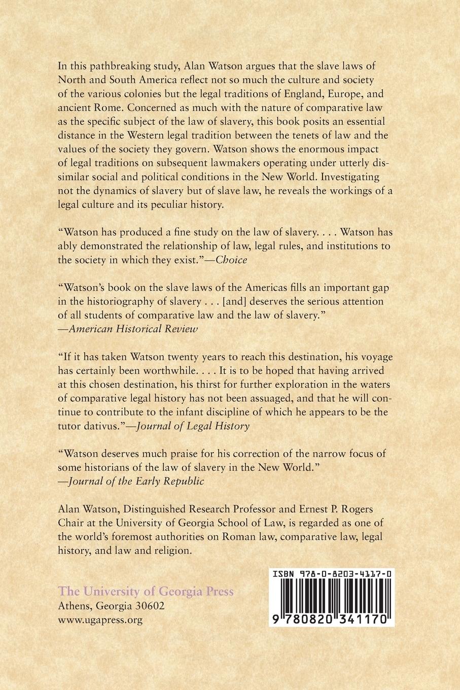 Rückseitencover Slave Law in the Americas