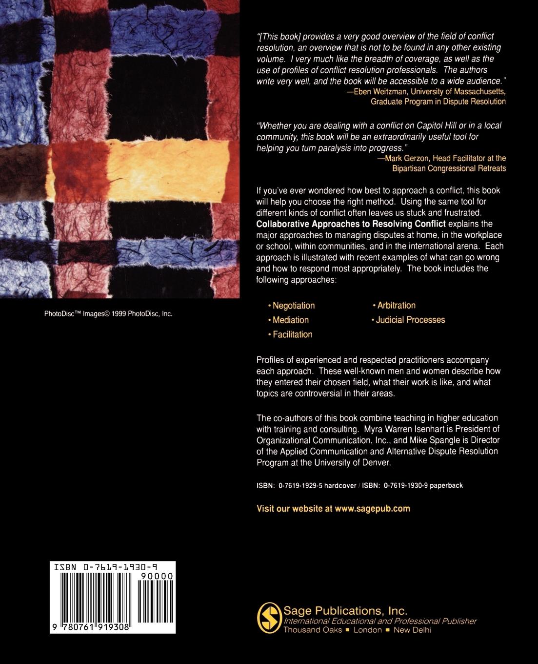 Rückseitencover Collaborative Approaches to Resolving Conflict