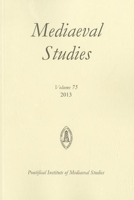 Vorderes Coverbild Mediaeval Studies 75 (2013)