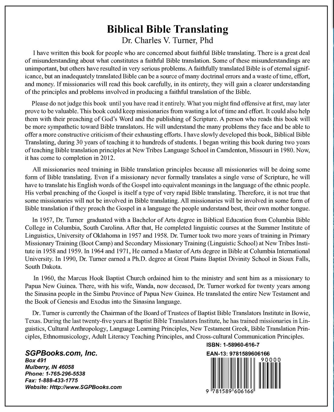 Rückseitencover Biblical Bible Translating, 3rd Edition