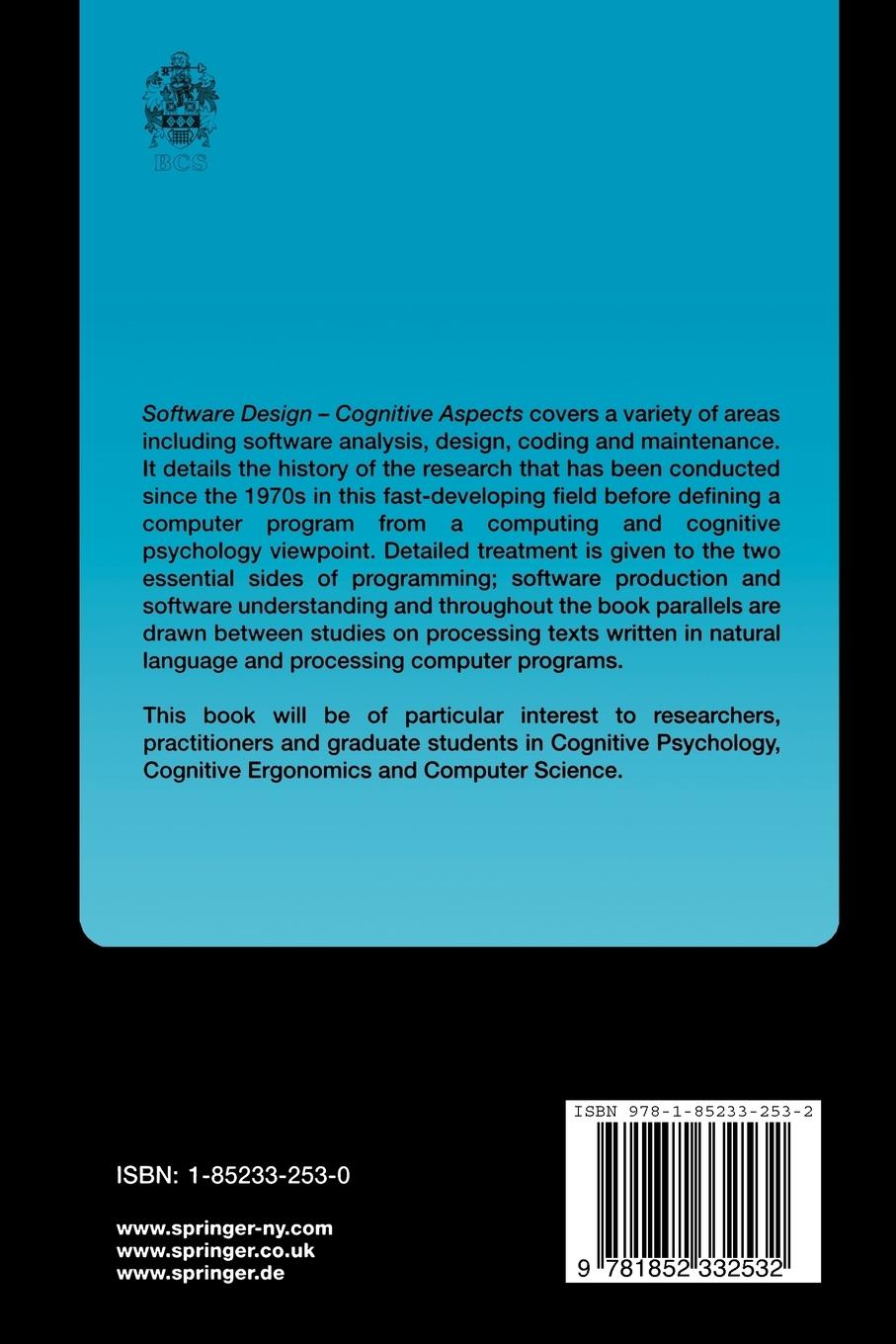Rückseitencover Software Design - Cognitive Aspect