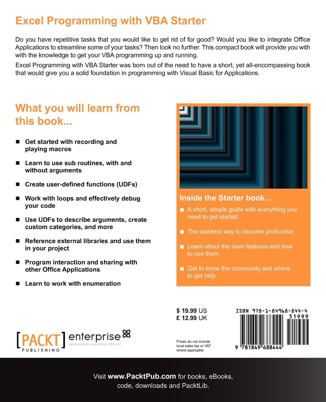 Rückseitencover Excel Programming with VBA Starter