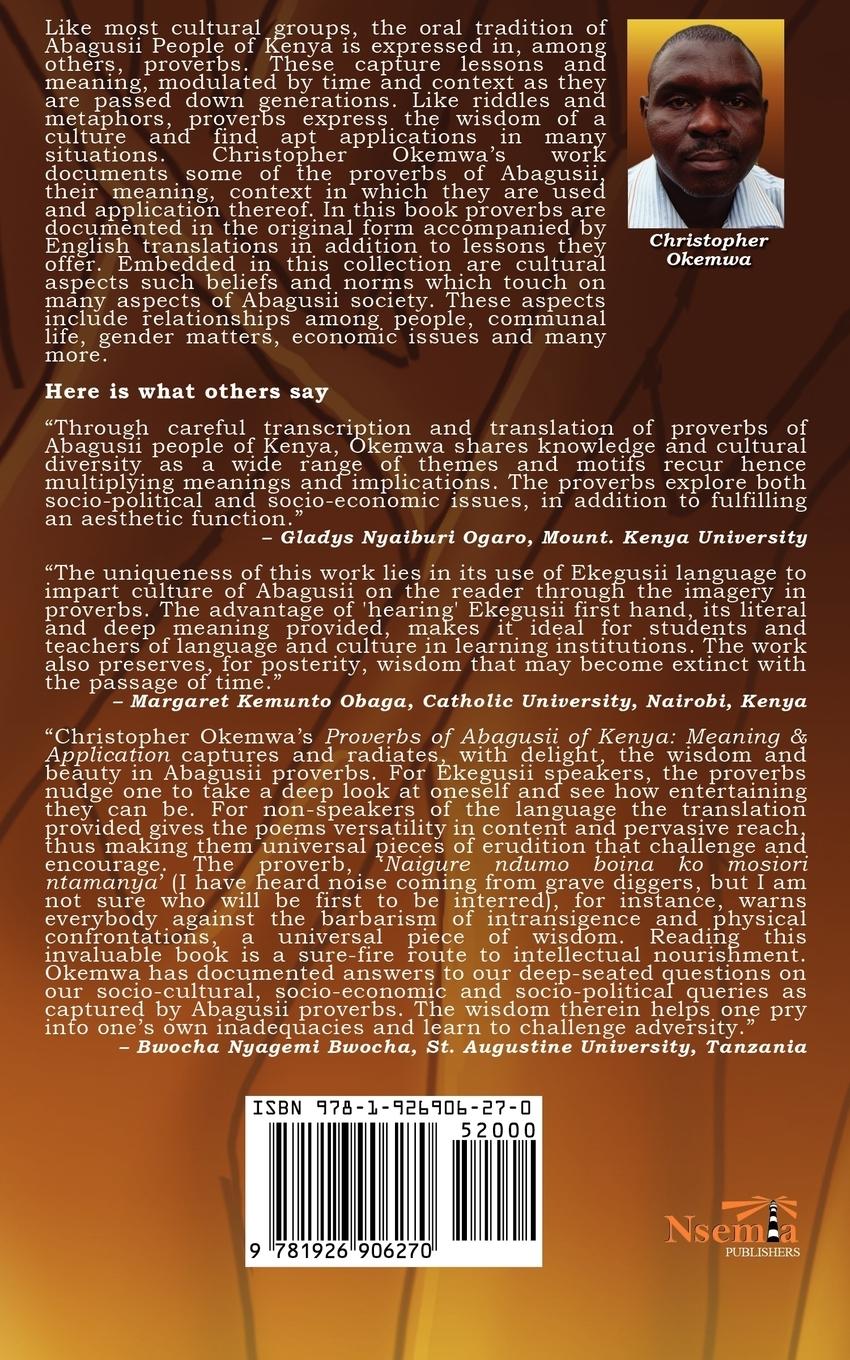 Rückseitencover Proverbs of Abagusii of Kenya