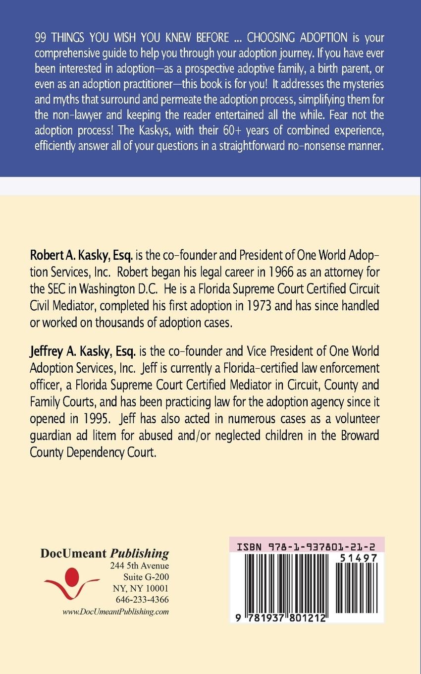 Rückseitencover 99 Things You Wish You Knew Before Choosing Adoption