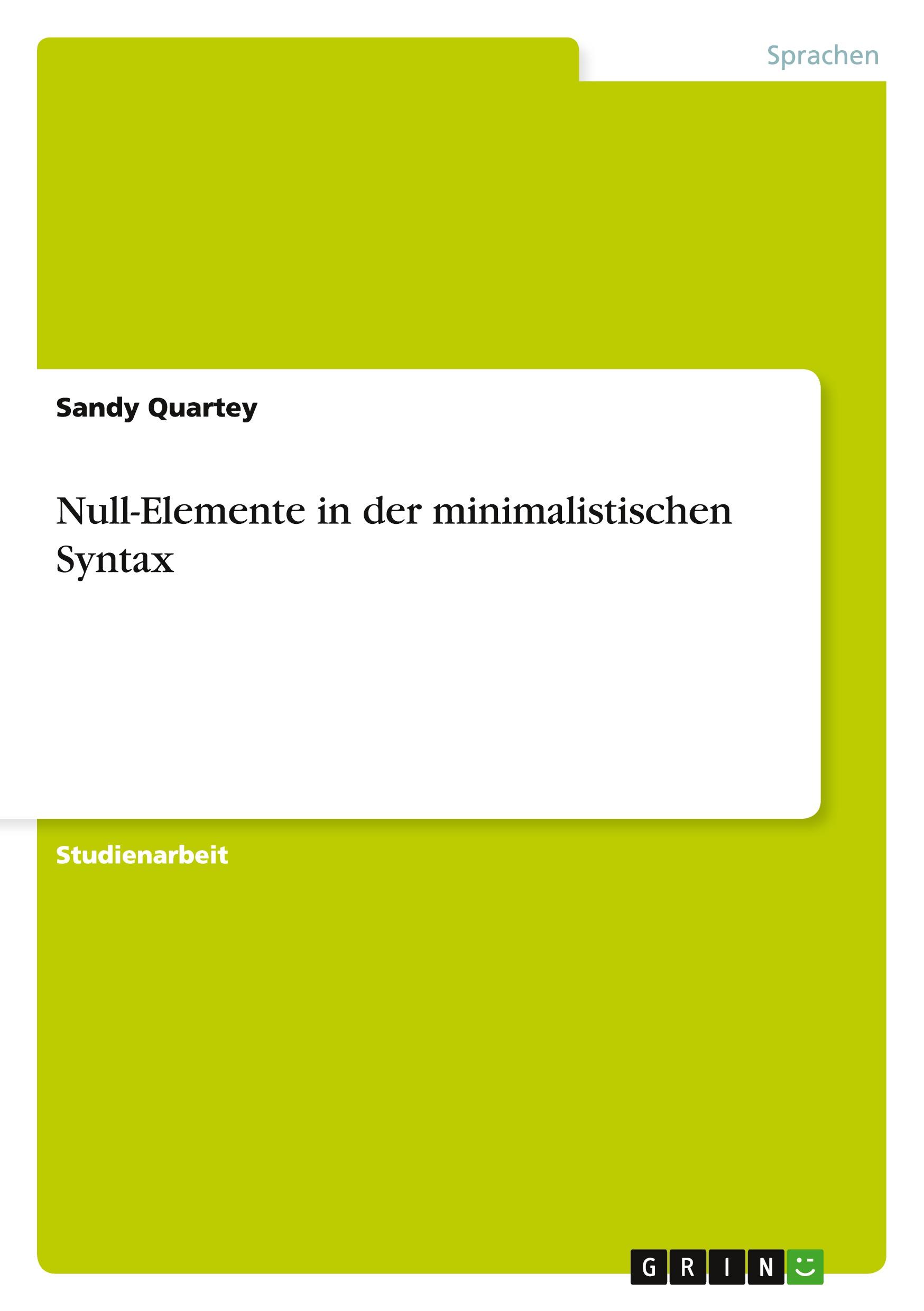 Vorderes Coverbild Null-Elemente in der minimalistischen Syntax